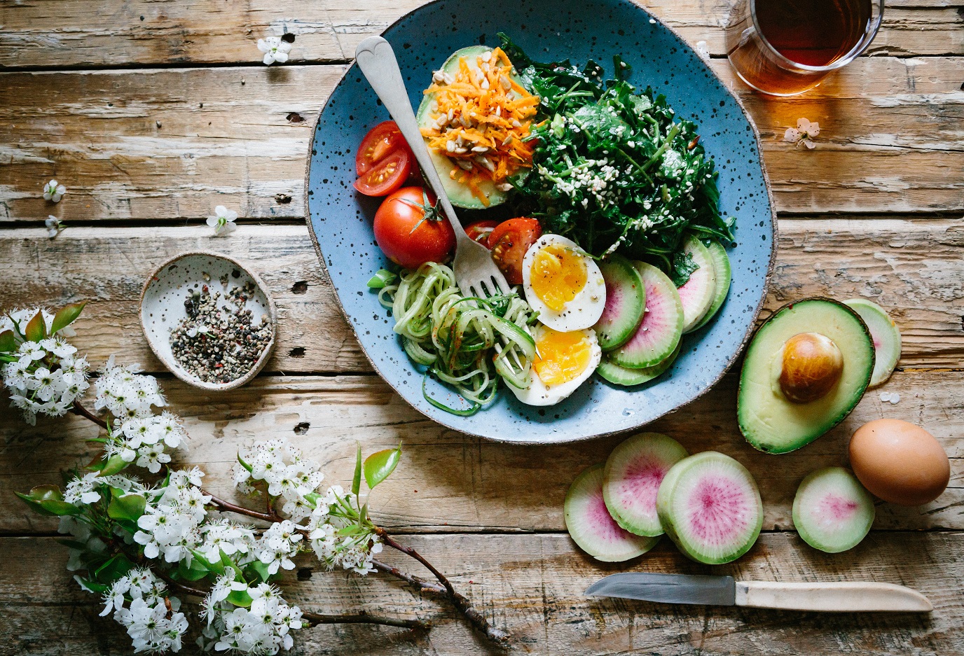 Plate with colorful veggies